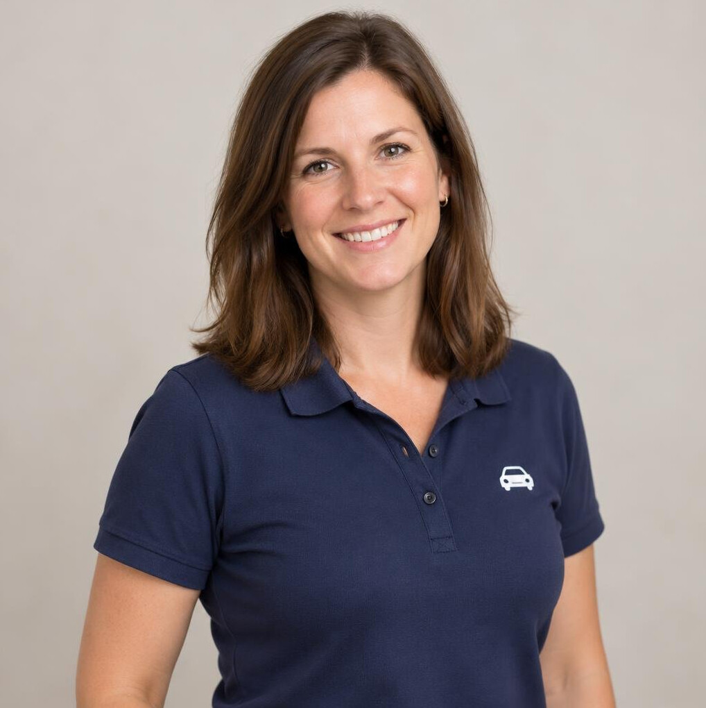 Portrait of a smiling woman driving instructor